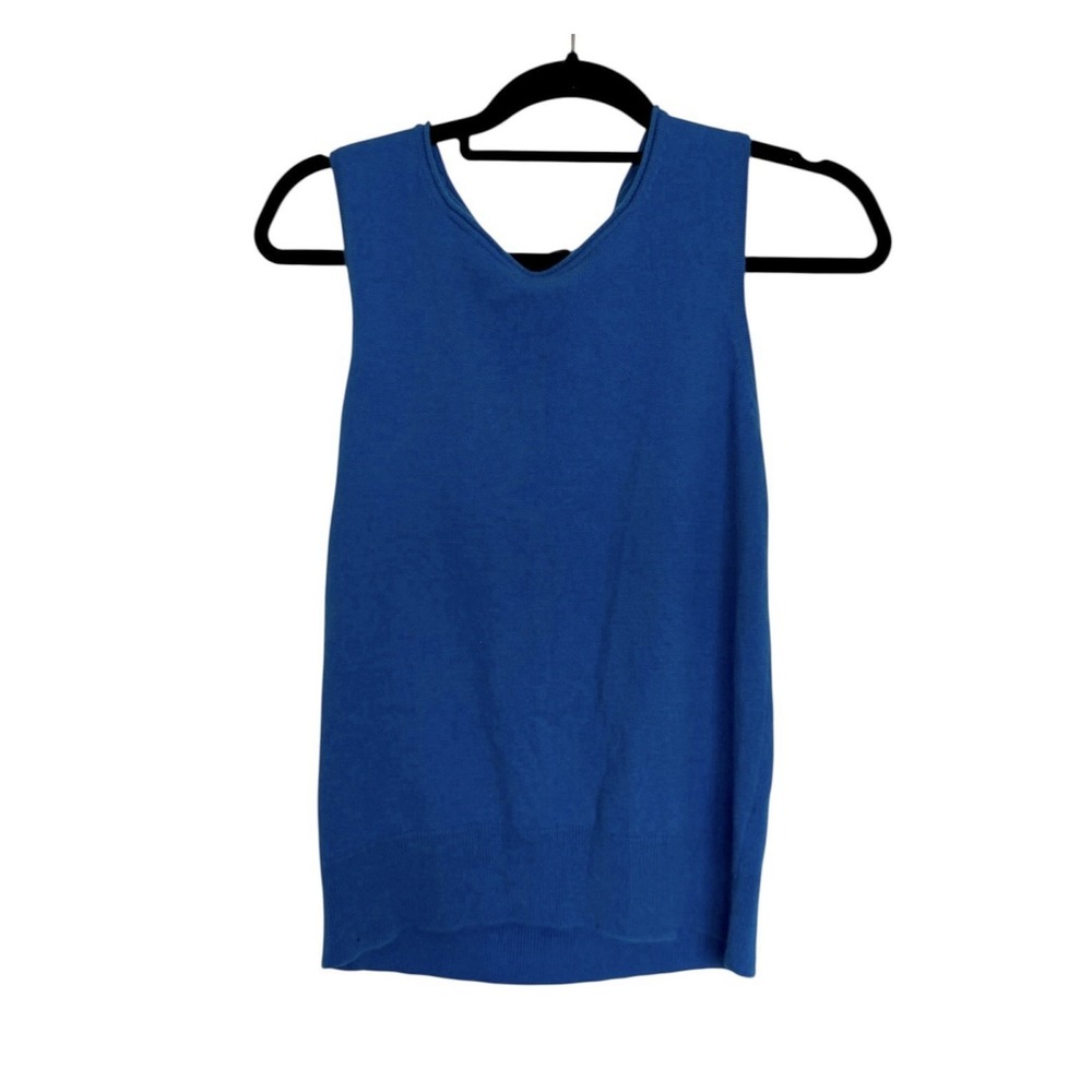 Saks Fifth Avenue Blue 100% Cashmere Sleeveless Top Size Large